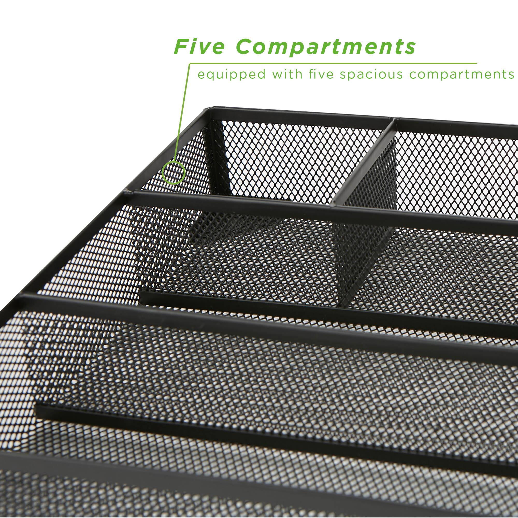 Mind Reader 11.75" Black 2-Piece Mesh Deep Drawer Organizer